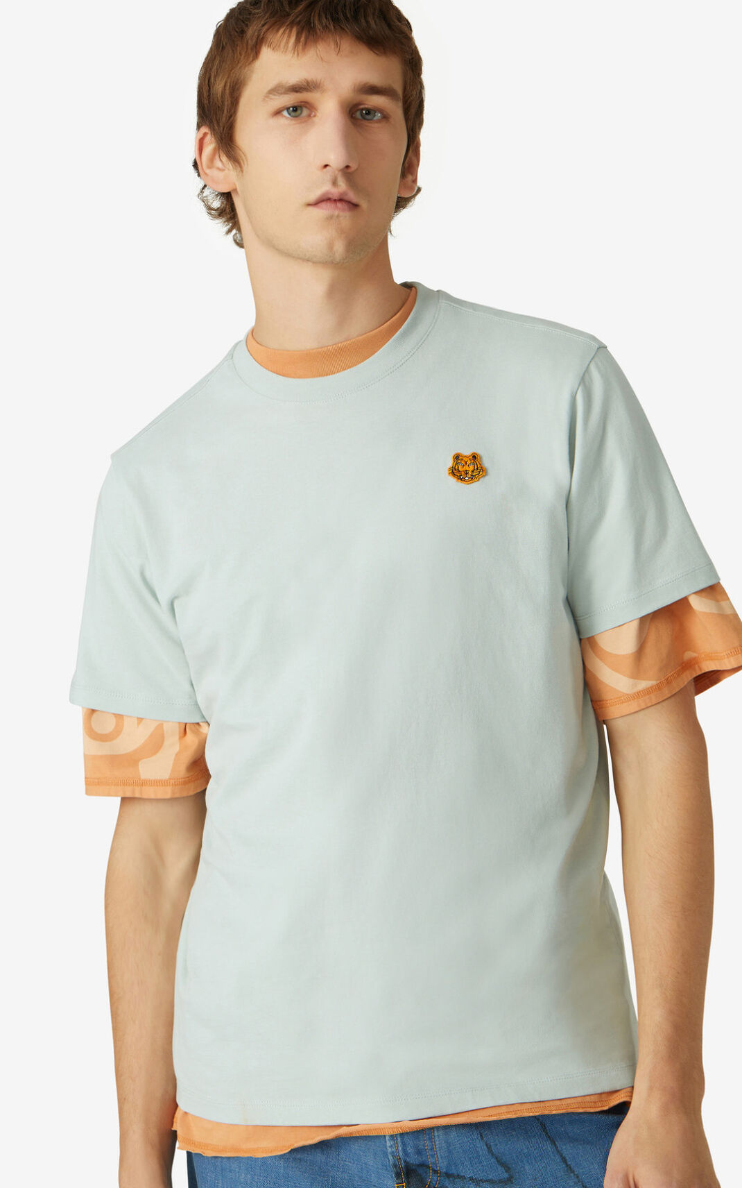 Kenzo Tiger Crest T-shirt Heren Olijfgroen Groen | 21074BXRJ